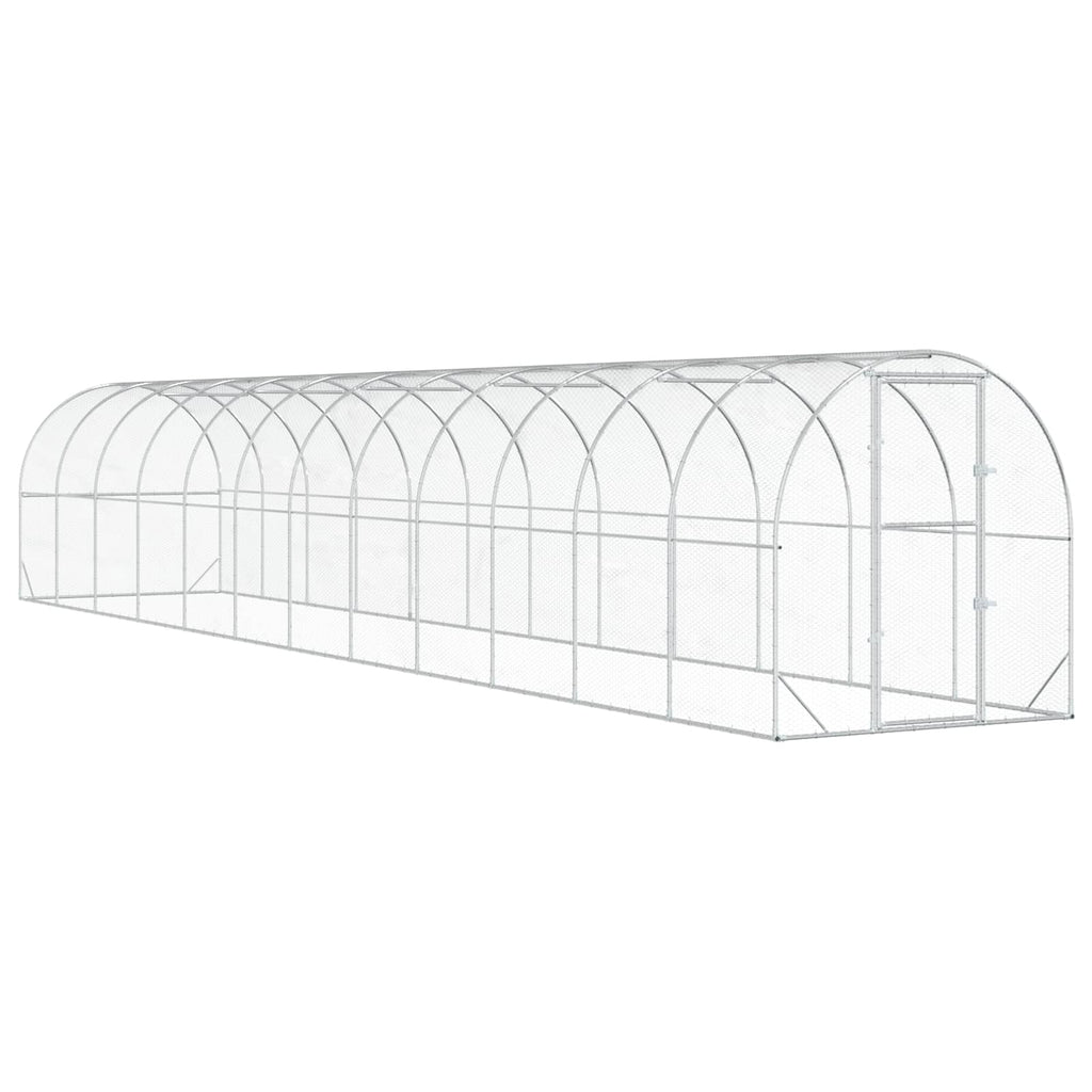 vidaXL Kurnik srebrny 1200 x 200 x 200 cm Stal ocynkowana