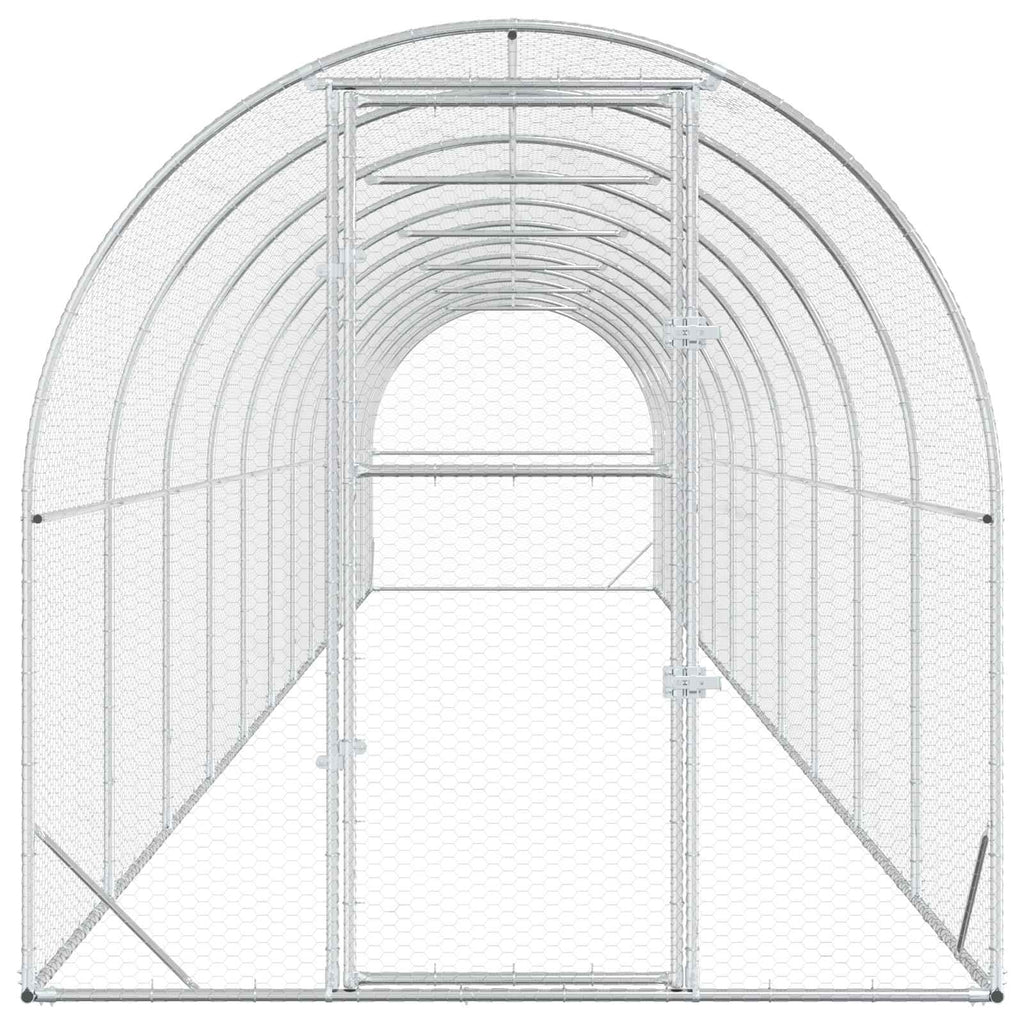 vidaXL Kurnik srebrny 1200 x 200 x 200 cm Stal ocynkowana