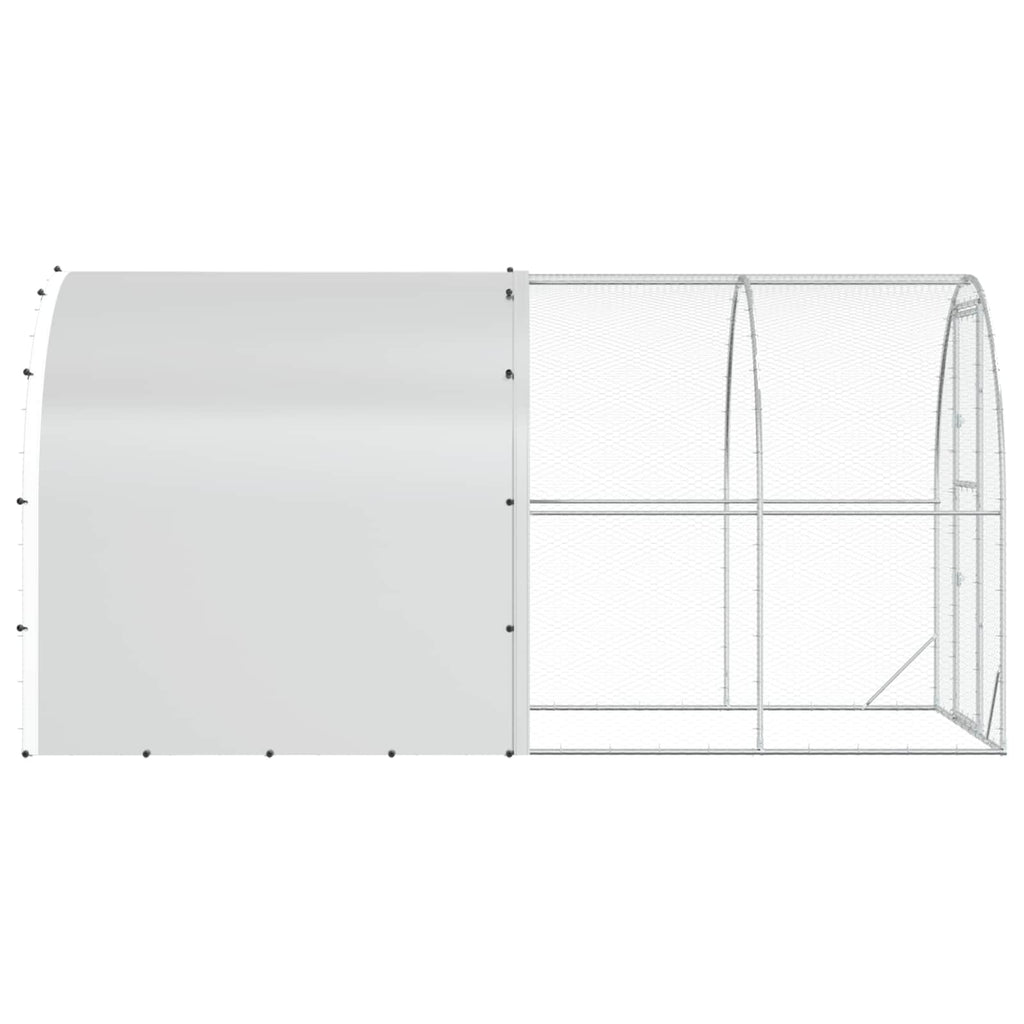 vidaXL Kurnik srebrny 400 x 200 x 200 cm Stal ocynkowana