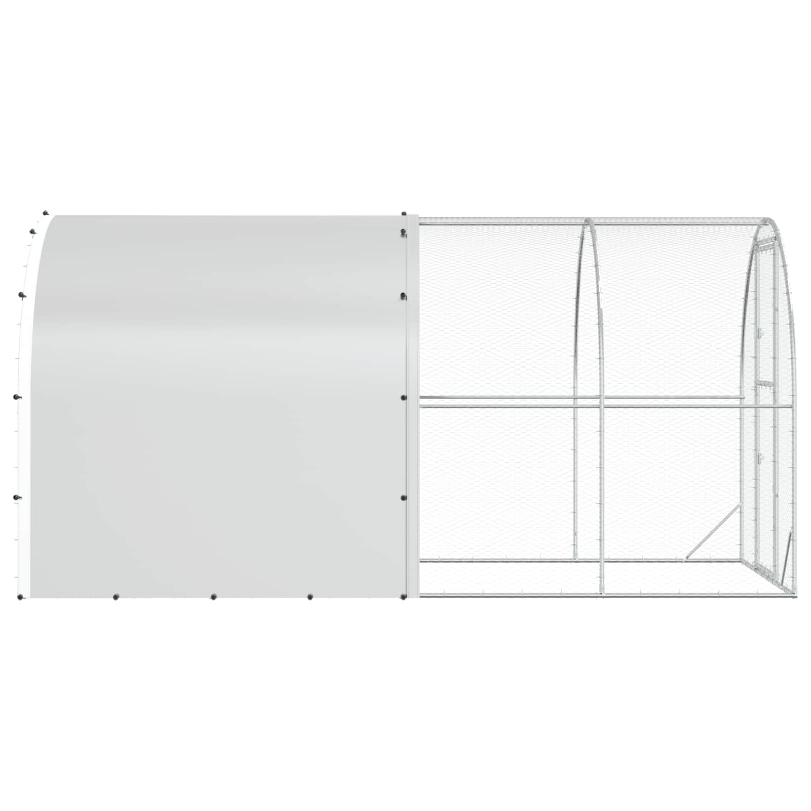 vidaXL Kurnik srebrny 400 x 200 x 200 cm Stal ocynkowana