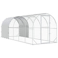 vidaXL Kurnik srebrny 600 x 200 x 200 cm Stal ocynkowana