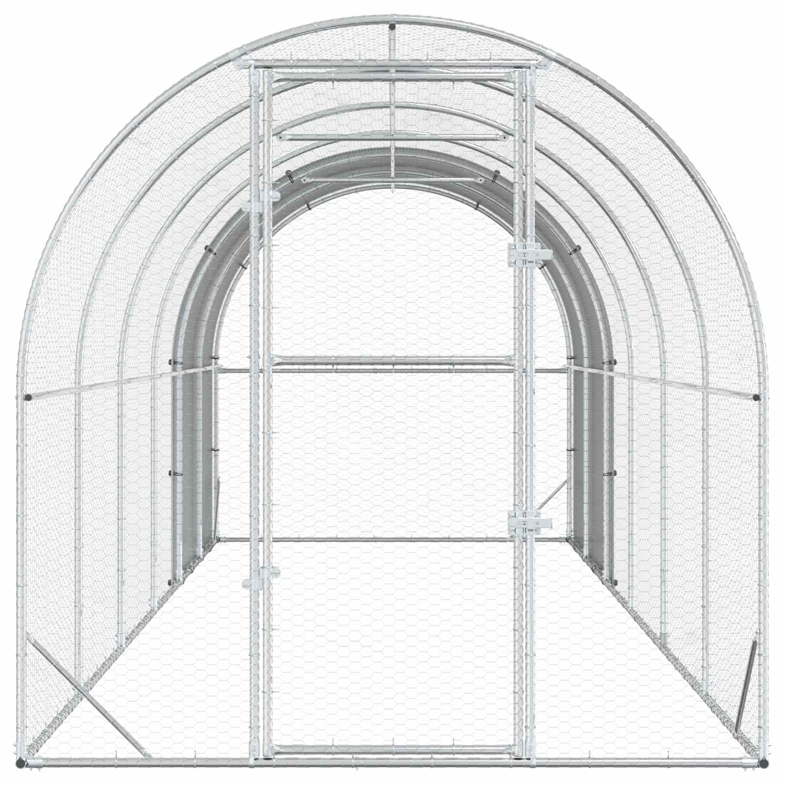 vidaXL Kurnik srebrny 600 x 200 x 200 cm Stal ocynkowana