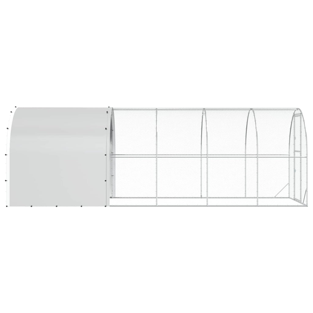 vidaXL Kurnik srebrny 600 x 200 x 200 cm Stal ocynkowana