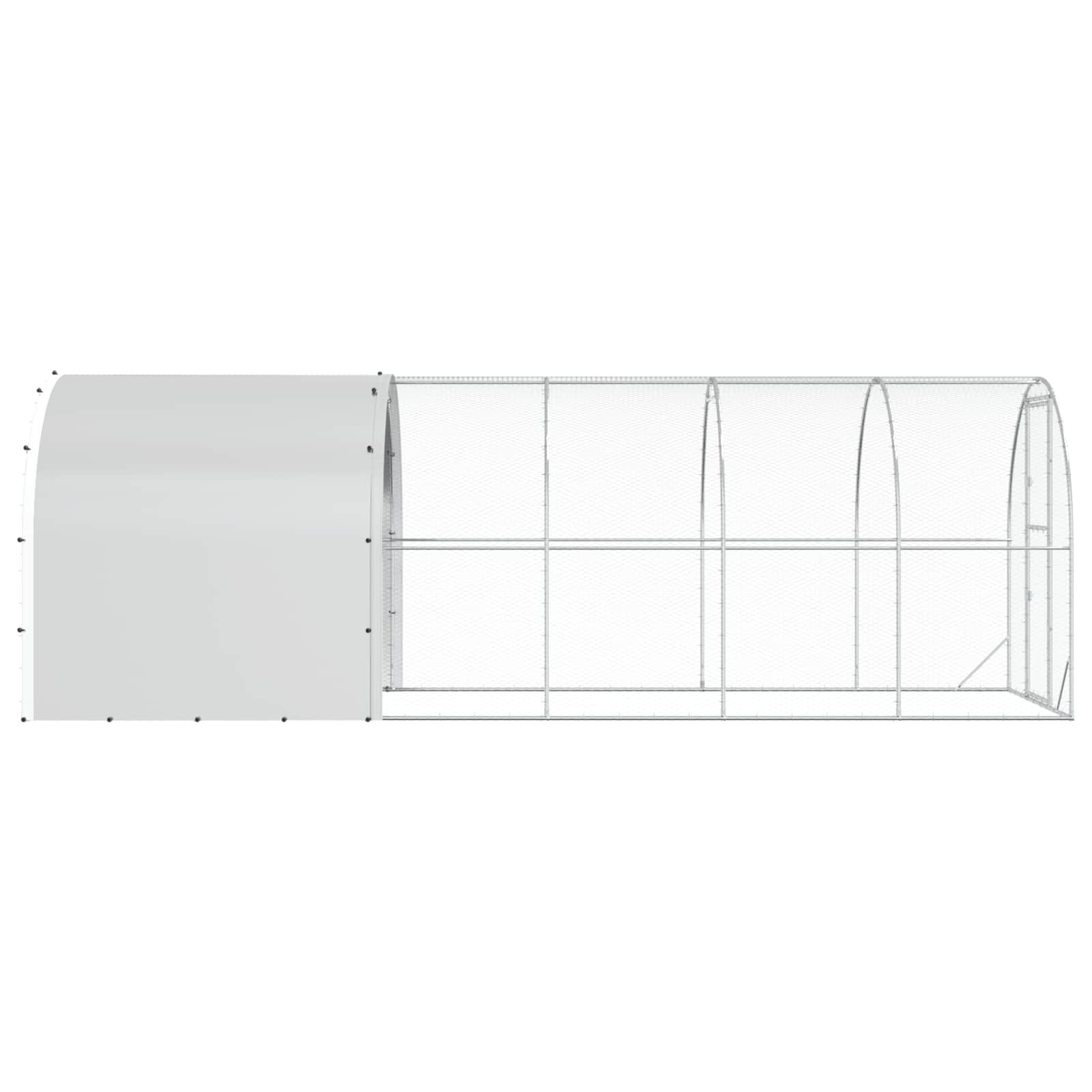 vidaXL Kurnik srebrny 600 x 200 x 200 cm Stal ocynkowana