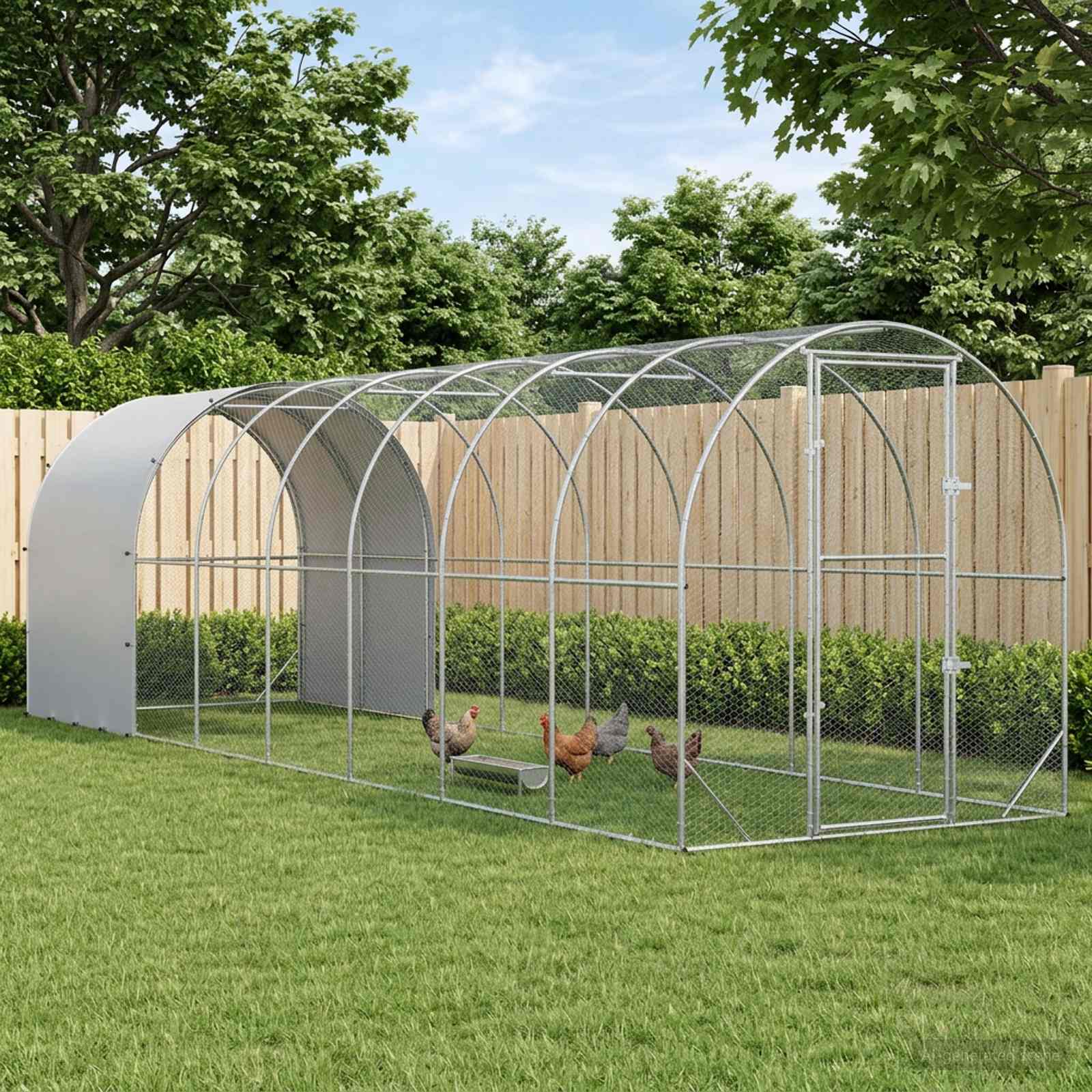 vidaXL Kurnik srebrny 800 x 200 x 200 cm Stal ocynkowana
