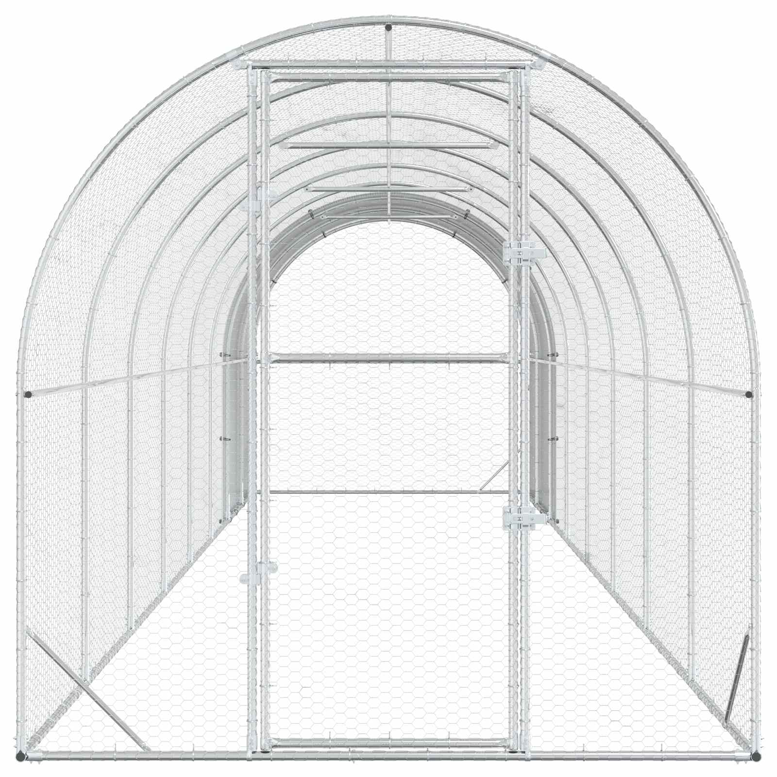 vidaXL Kurnik srebrny 800 x 200 x 200 cm Stal ocynkowana