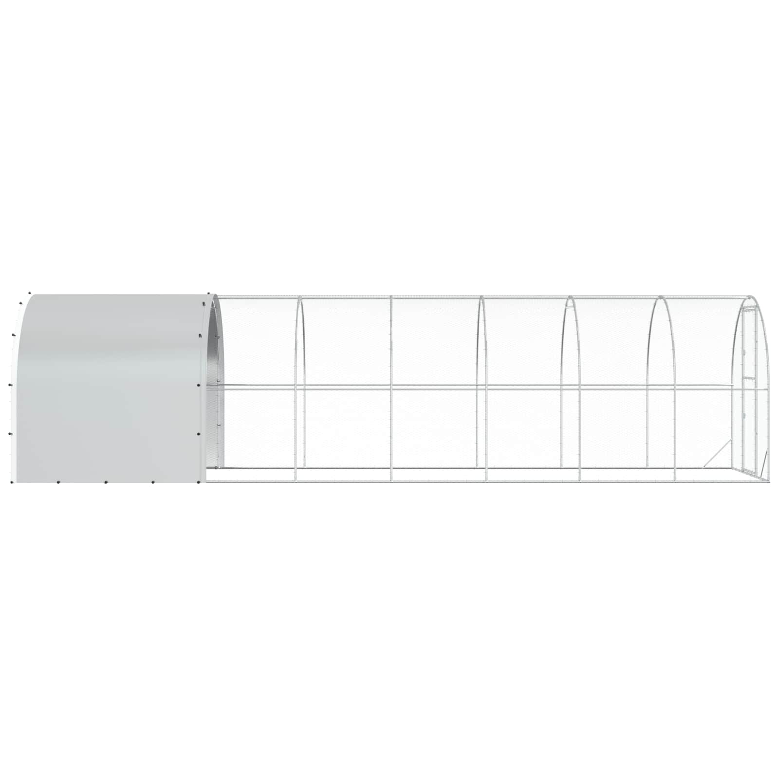 vidaXL Kurnik srebrny 800 x 200 x 200 cm Stal ocynkowana