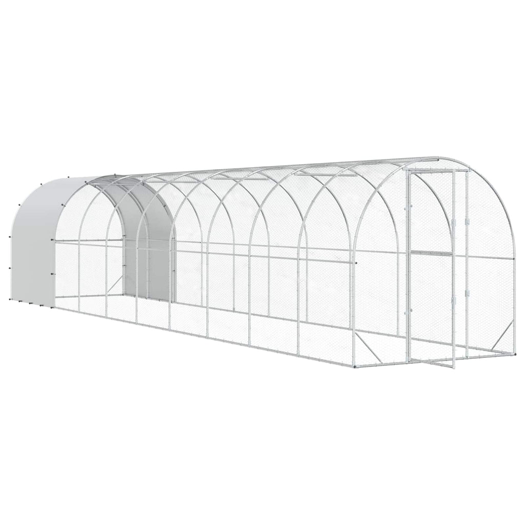 vidaXL Kurnik srebrny 1000 x 200 x 200 cm Stal ocynkowana