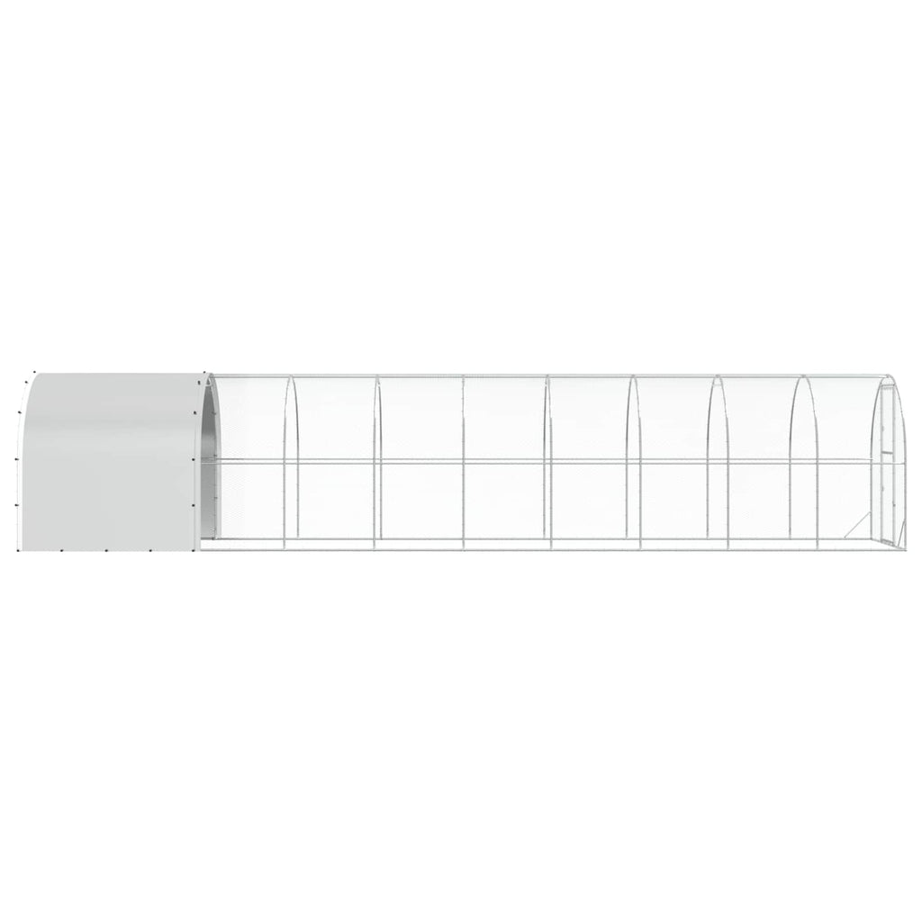 vidaXL Kurnik srebrny 1000 x 200 x 200 cm Stal ocynkowana