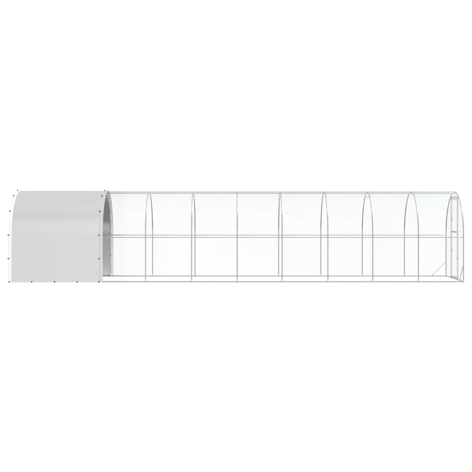 vidaXL Kurnik srebrny 1000 x 200 x 200 cm Stal ocynkowana