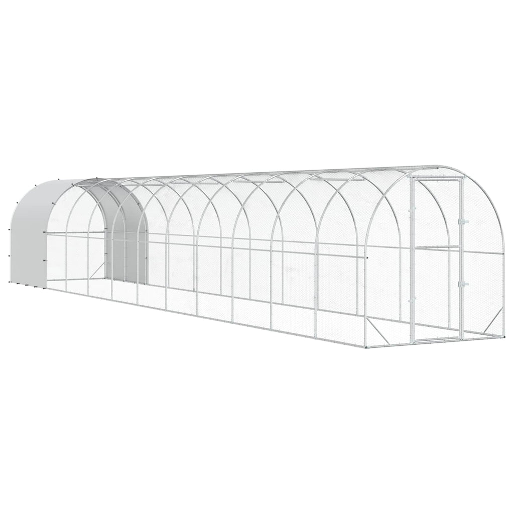vidaXL Kurnik srebrny 1200 x 200 x 200 cm Stal ocynkowana