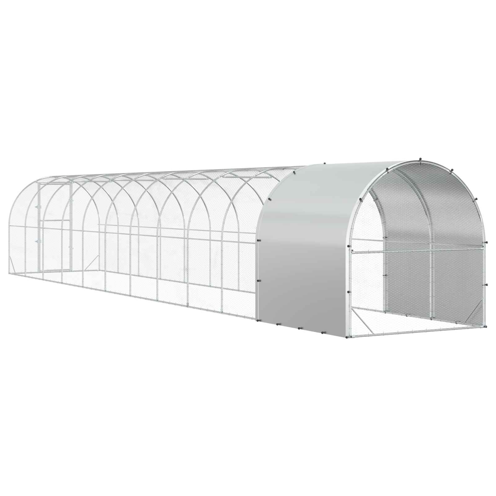 vidaXL Kurnik srebrny 1200 x 200 x 200 cm Stal ocynkowana