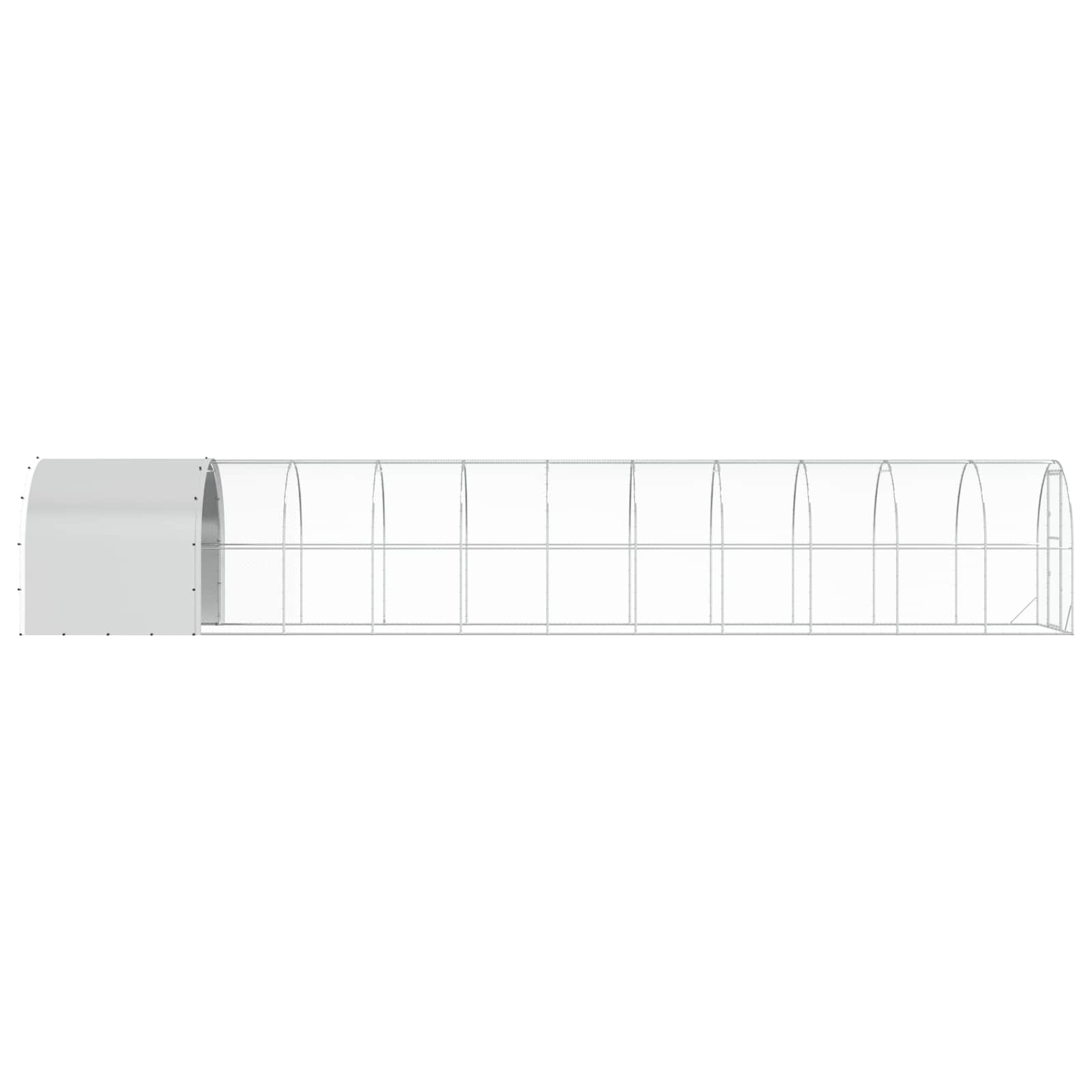 vidaXL Kurnik srebrny 1200 x 200 x 200 cm Stal ocynkowana
