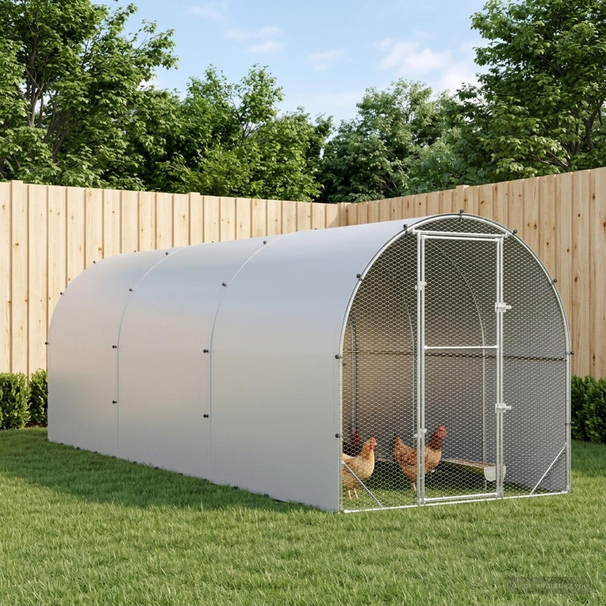 vidaXL Kurnik srebrny 600 x 200 x 200 cm Stal ocynkowana