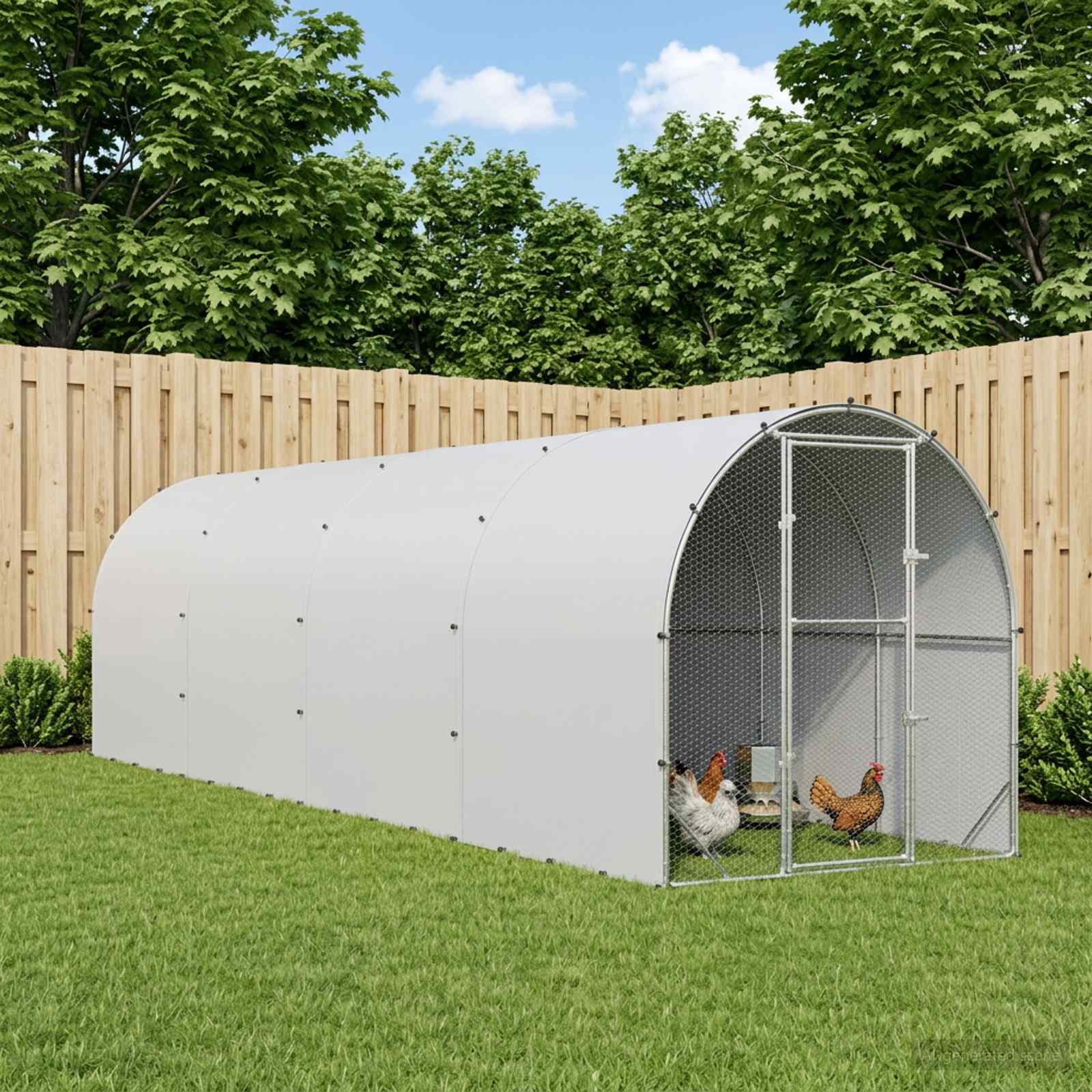 vidaXL Kurnik srebrny 800 x 200 x 200 cm Stal ocynkowana