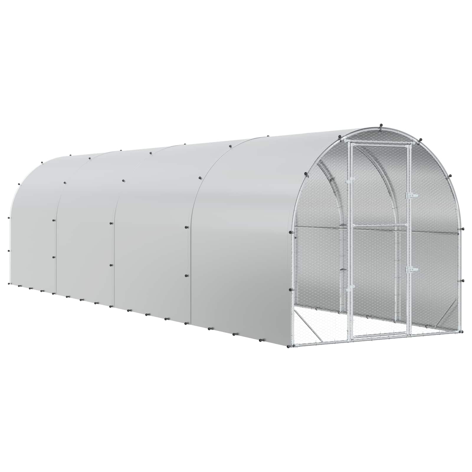 vidaXL Kurnik srebrny 800 x 200 x 200 cm Stal ocynkowana