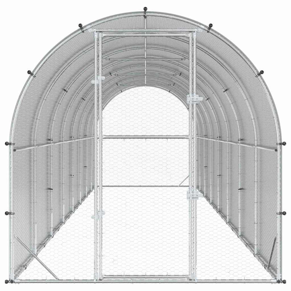 vidaXL Kurnik srebrny 800 x 200 x 200 cm Stal ocynkowana