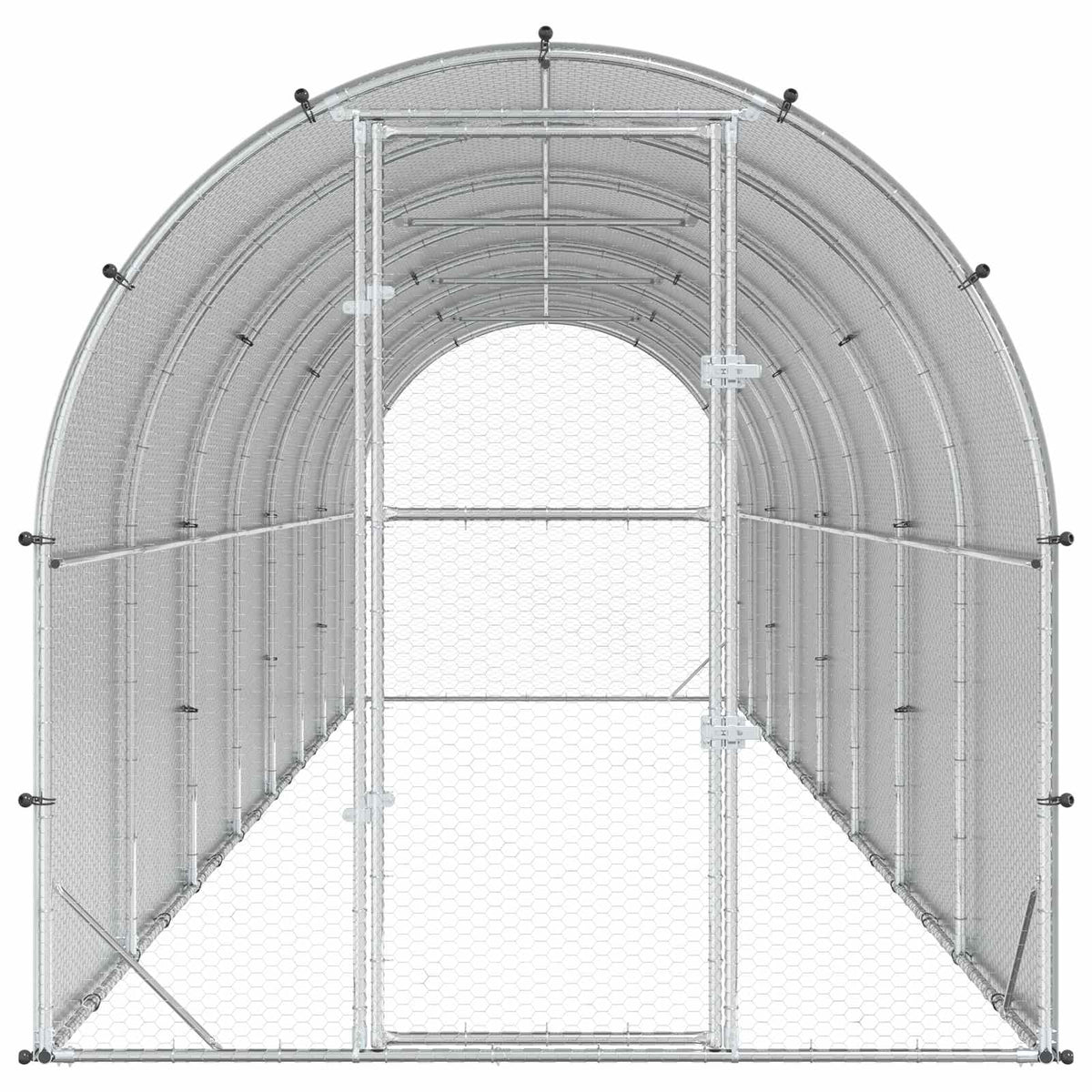 vidaXL Kurnik srebrny 800 x 200 x 200 cm Stal ocynkowana