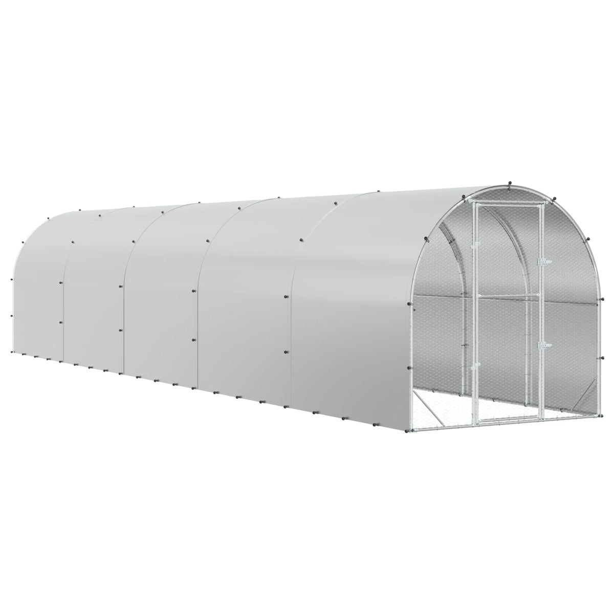 vidaXL Kurnik srebrny 1000 x 200 x 200 cm Stal ocynkowana