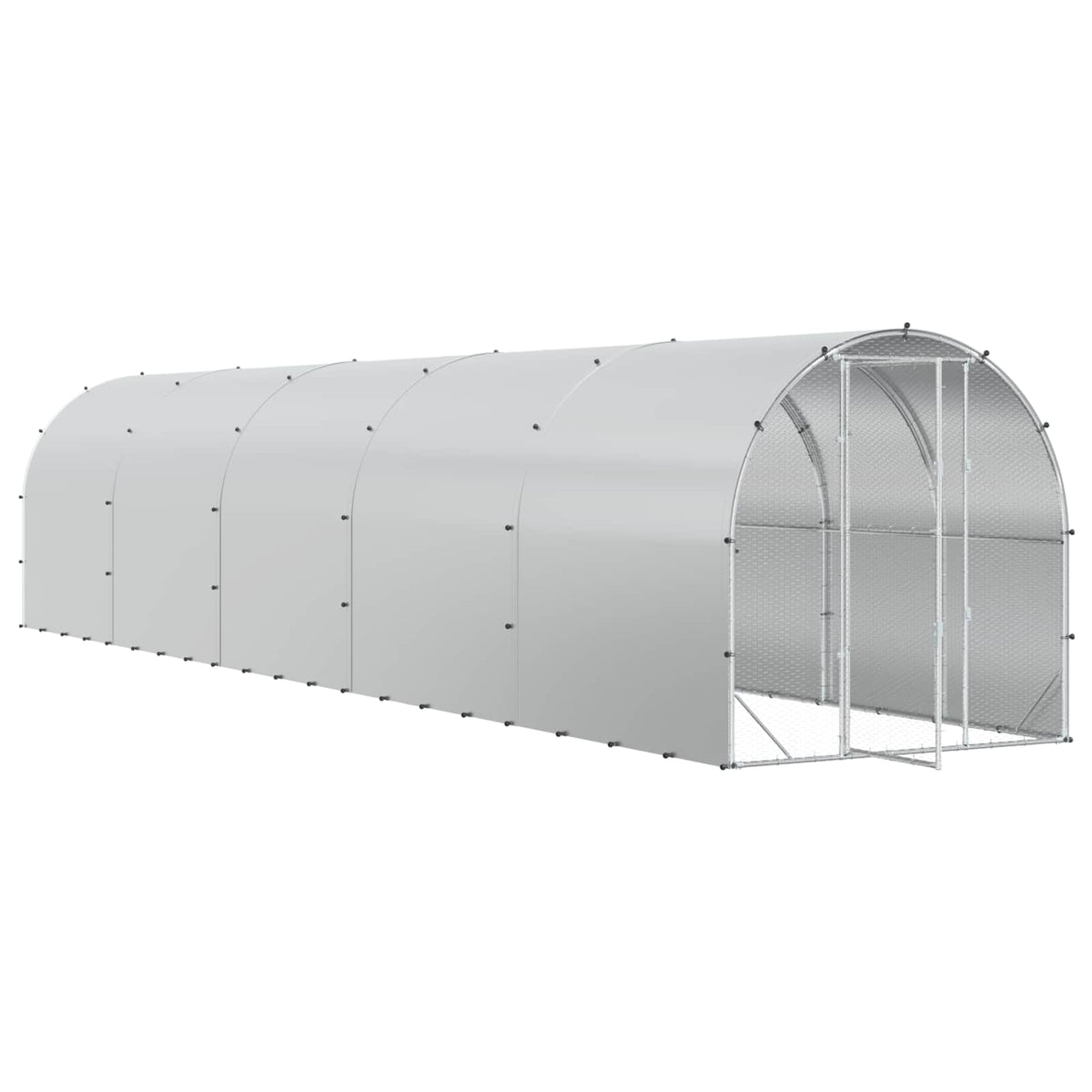 vidaXL Kurnik srebrny 1000 x 200 x 200 cm Stal ocynkowana