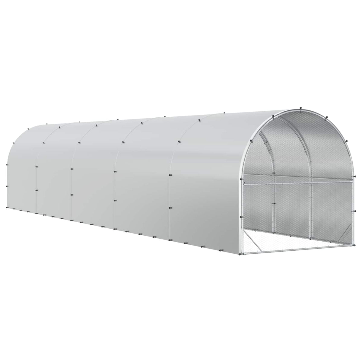 vidaXL Kurnik srebrny 1000 x 200 x 200 cm Stal ocynkowana