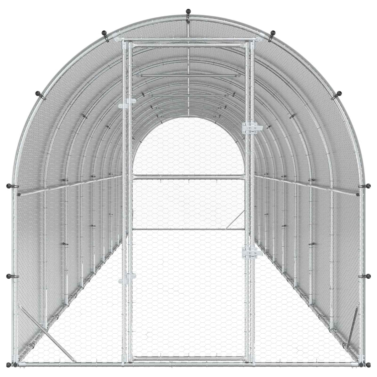 vidaXL Kurnik srebrny 1000 x 200 x 200 cm Stal ocynkowana