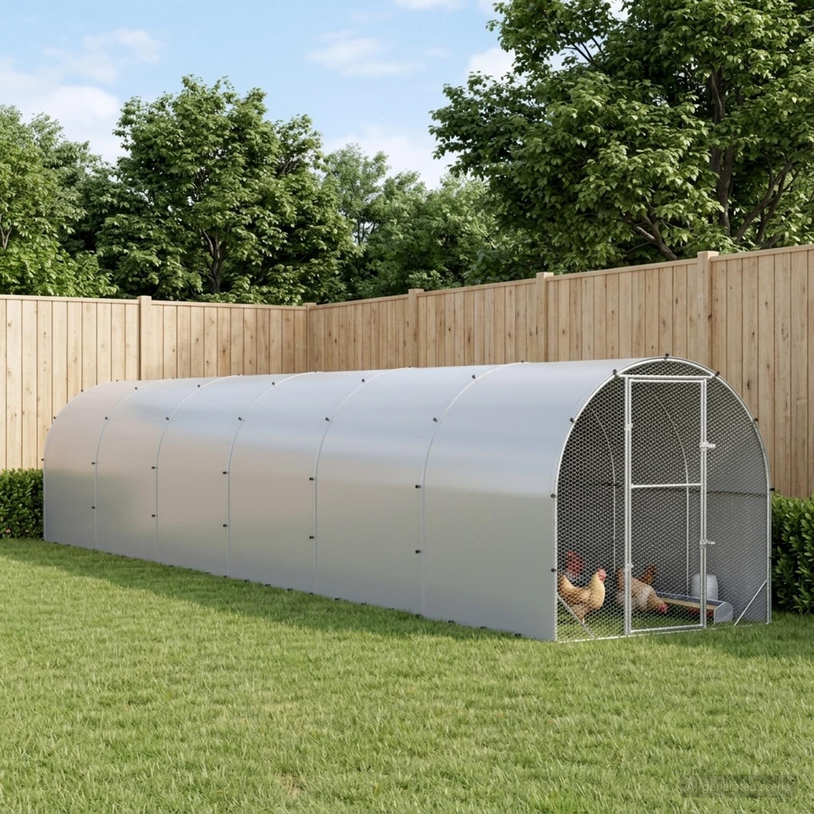 vidaXL Kurnik srebrny 1200 x 200 x 200 cm Stal ocynkowana