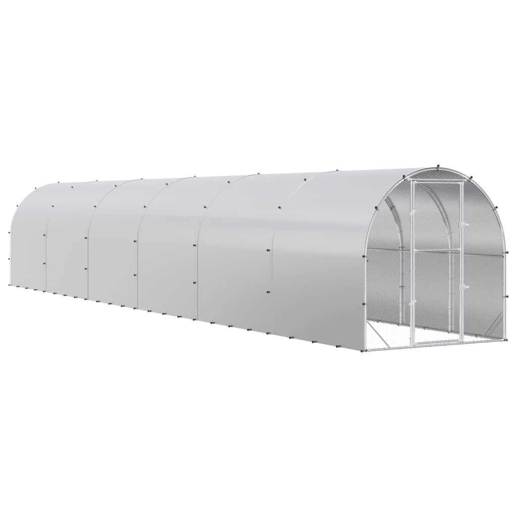 vidaXL Kurnik srebrny 1200 x 200 x 200 cm Stal ocynkowana