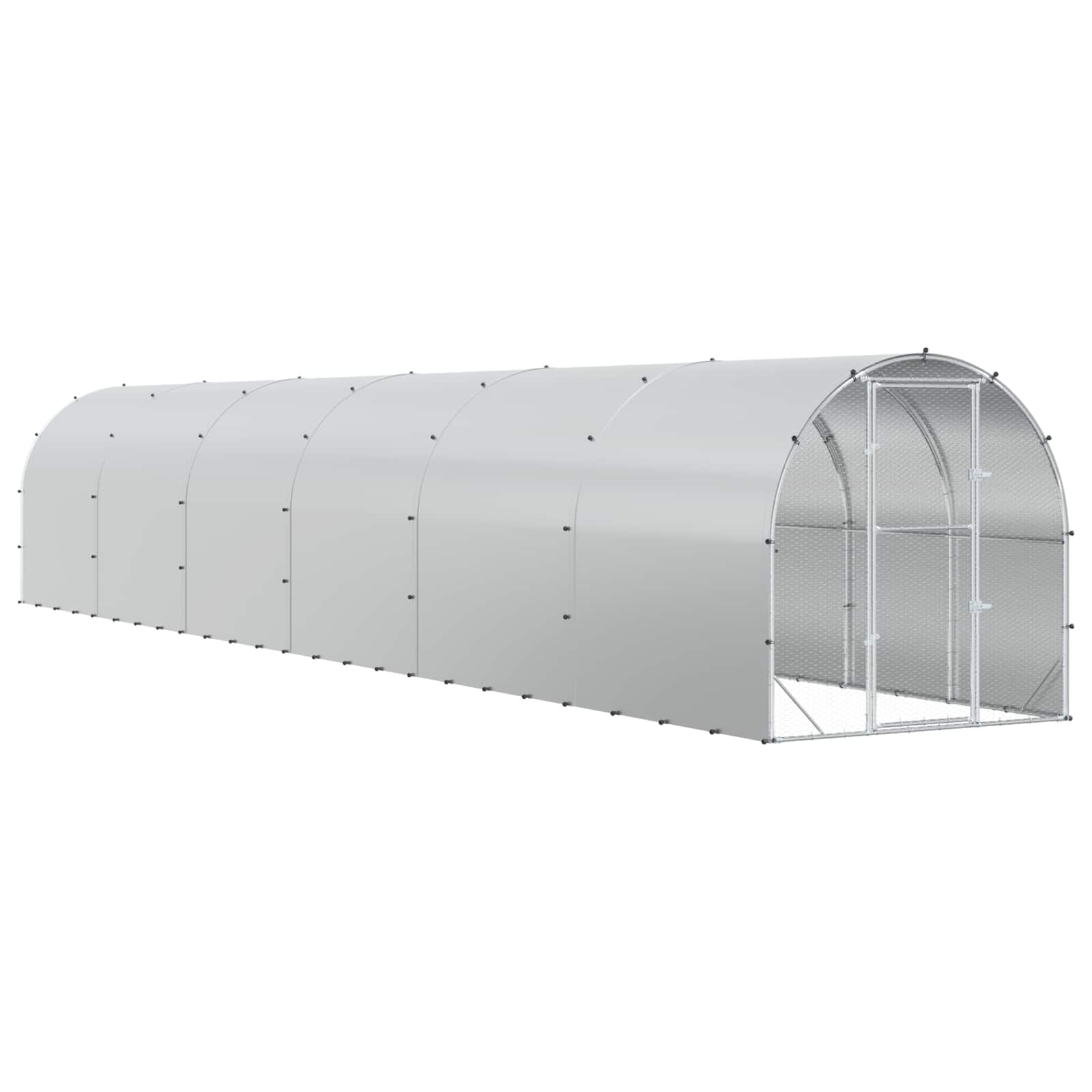 vidaXL Kurnik srebrny 1200 x 200 x 200 cm Stal ocynkowana