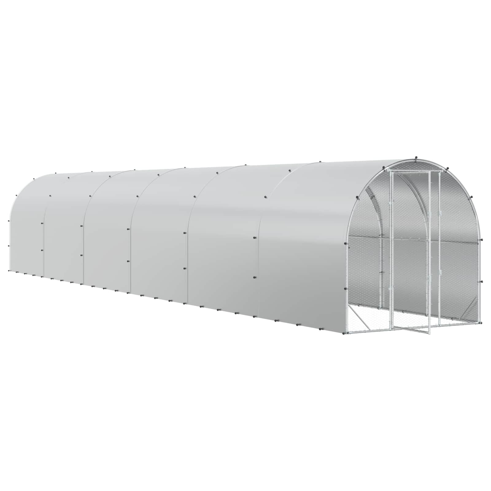vidaXL Kurnik srebrny 1200 x 200 x 200 cm Stal ocynkowana