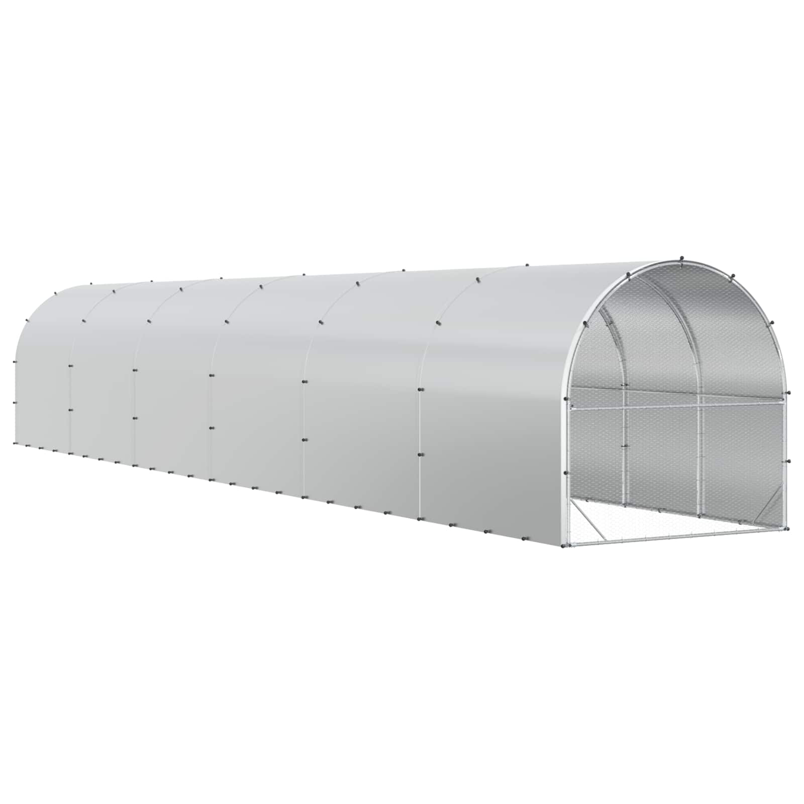 vidaXL Kurnik srebrny 1200 x 200 x 200 cm Stal ocynkowana