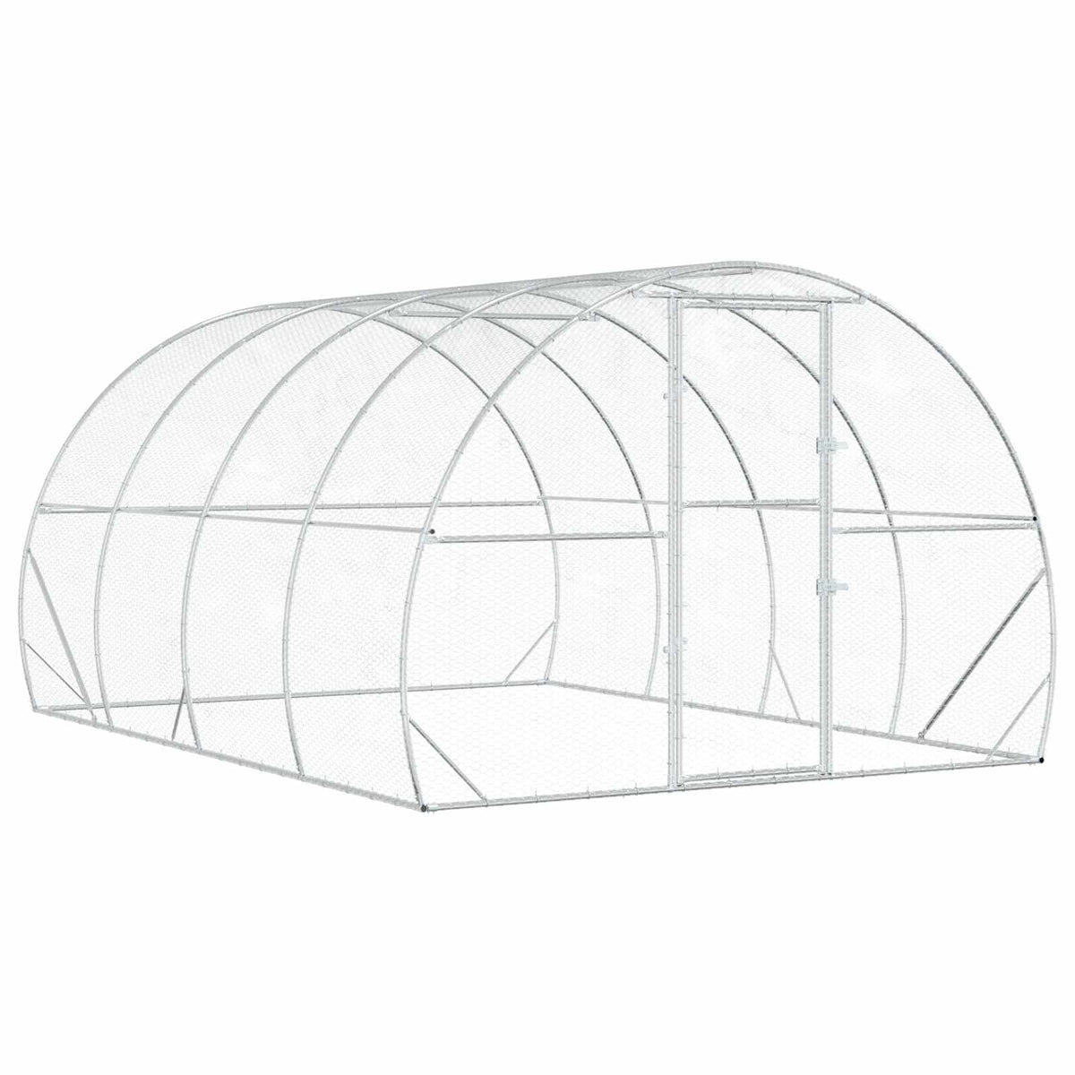 vidaXL Kurnik srebrny 400 x 300 x 200 cm Stal ocynkowana
