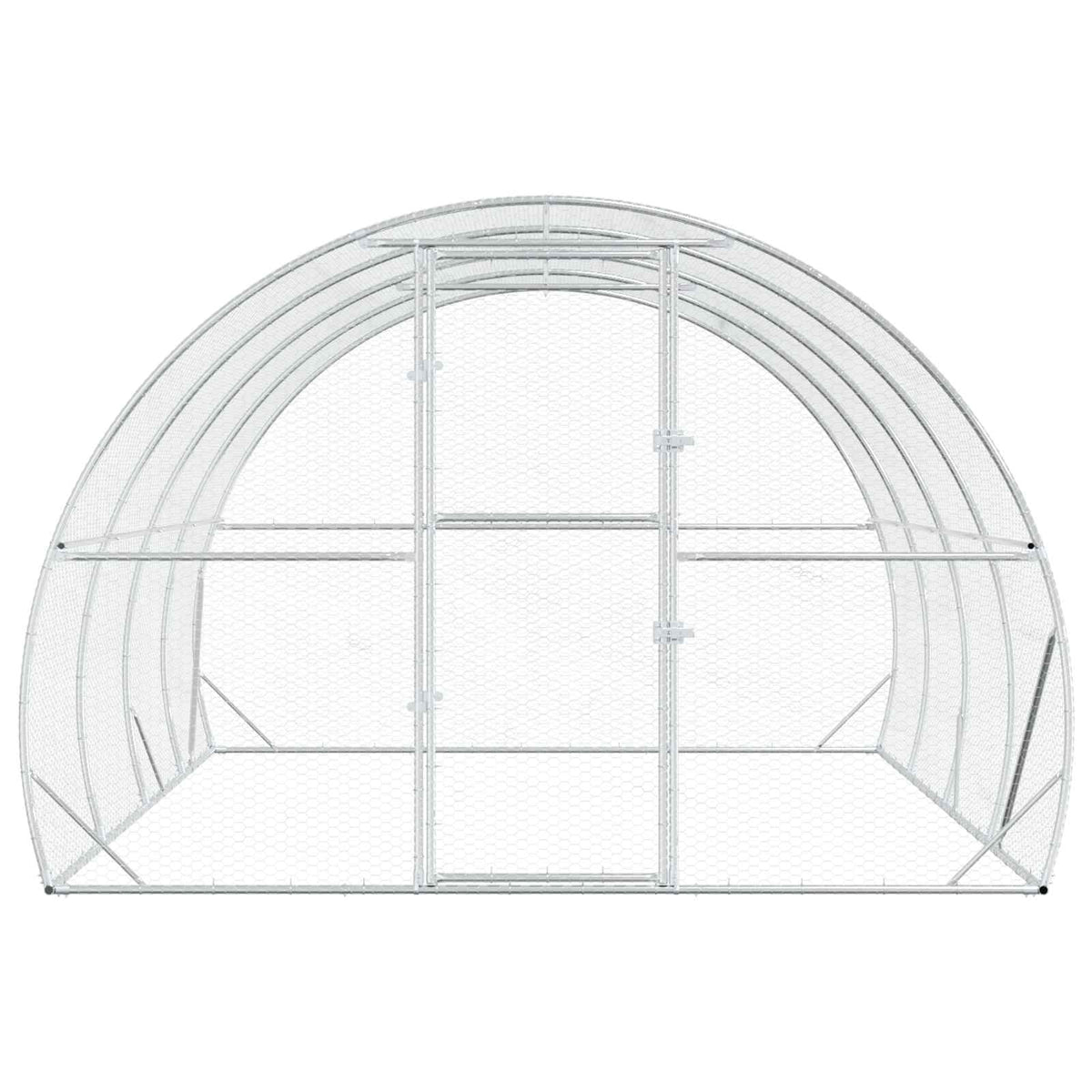 vidaXL Kurnik srebrny 400 x 300 x 200 cm Stal ocynkowana