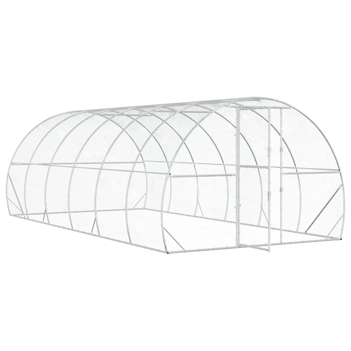 vidaXL Kurnik srebrny 600 x 300 x 200 cm Stal ocynkowana