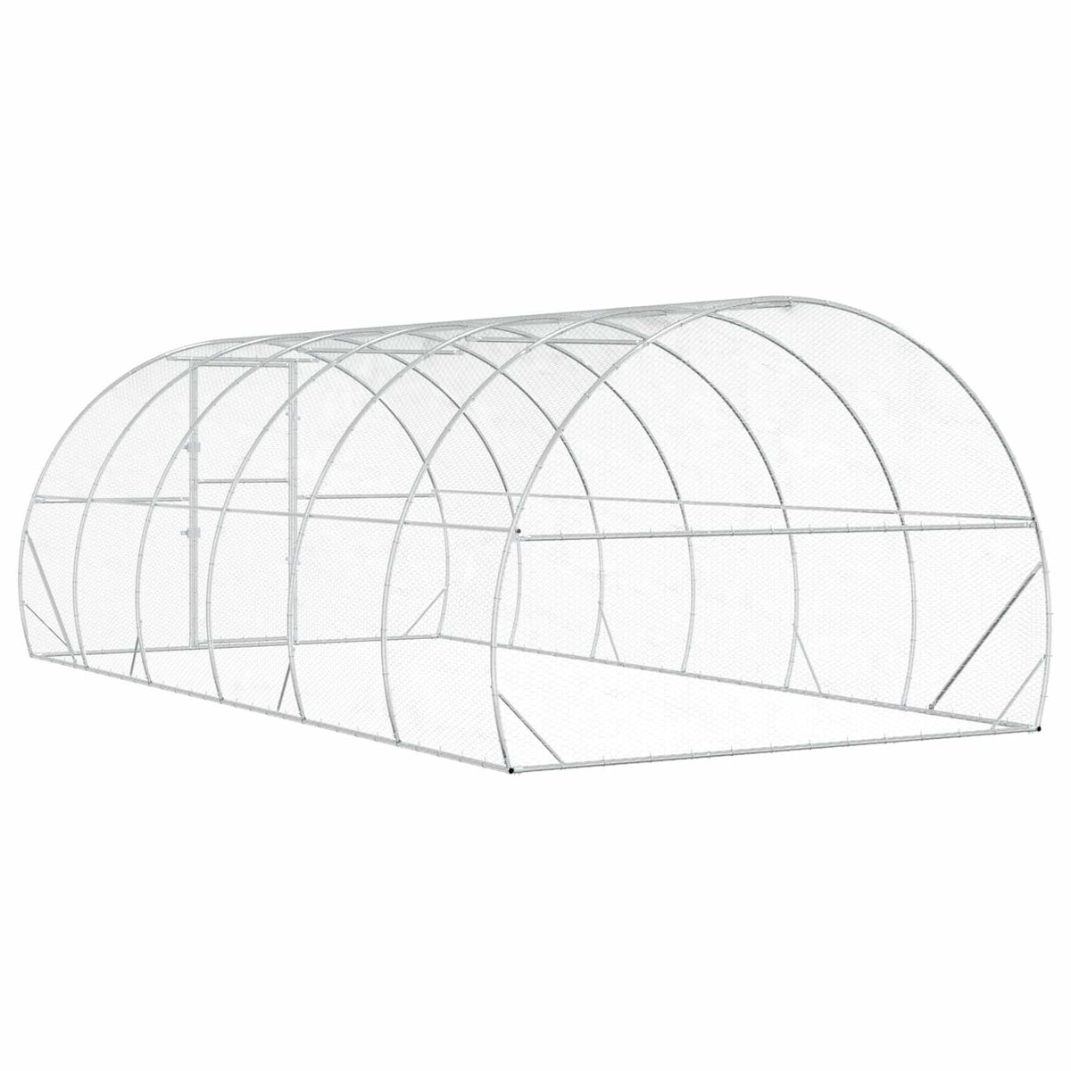 vidaXL Kurnik srebrny 600 x 300 x 200 cm Stal ocynkowana