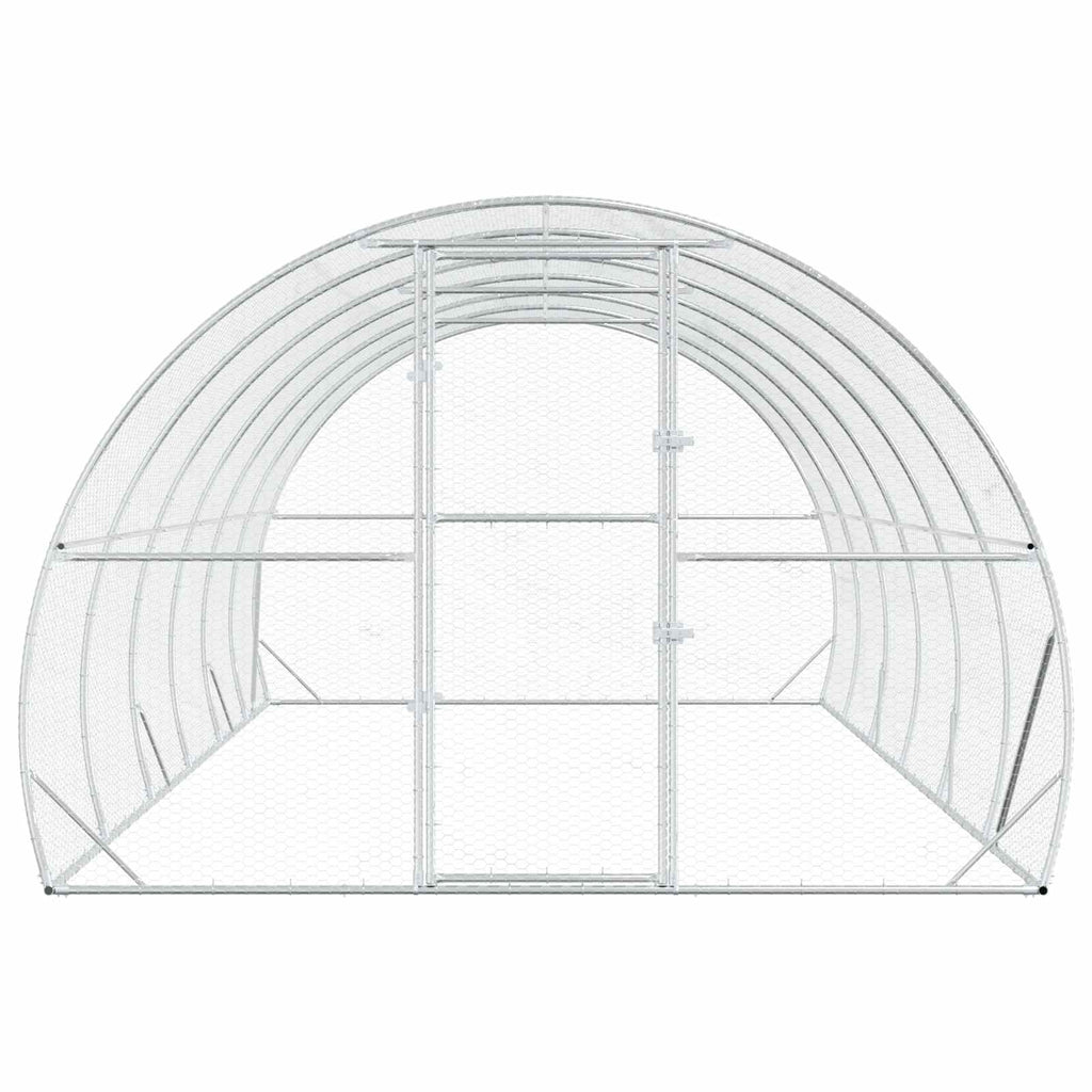 vidaXL Kurnik srebrny 600 x 300 x 200 cm Stal ocynkowana