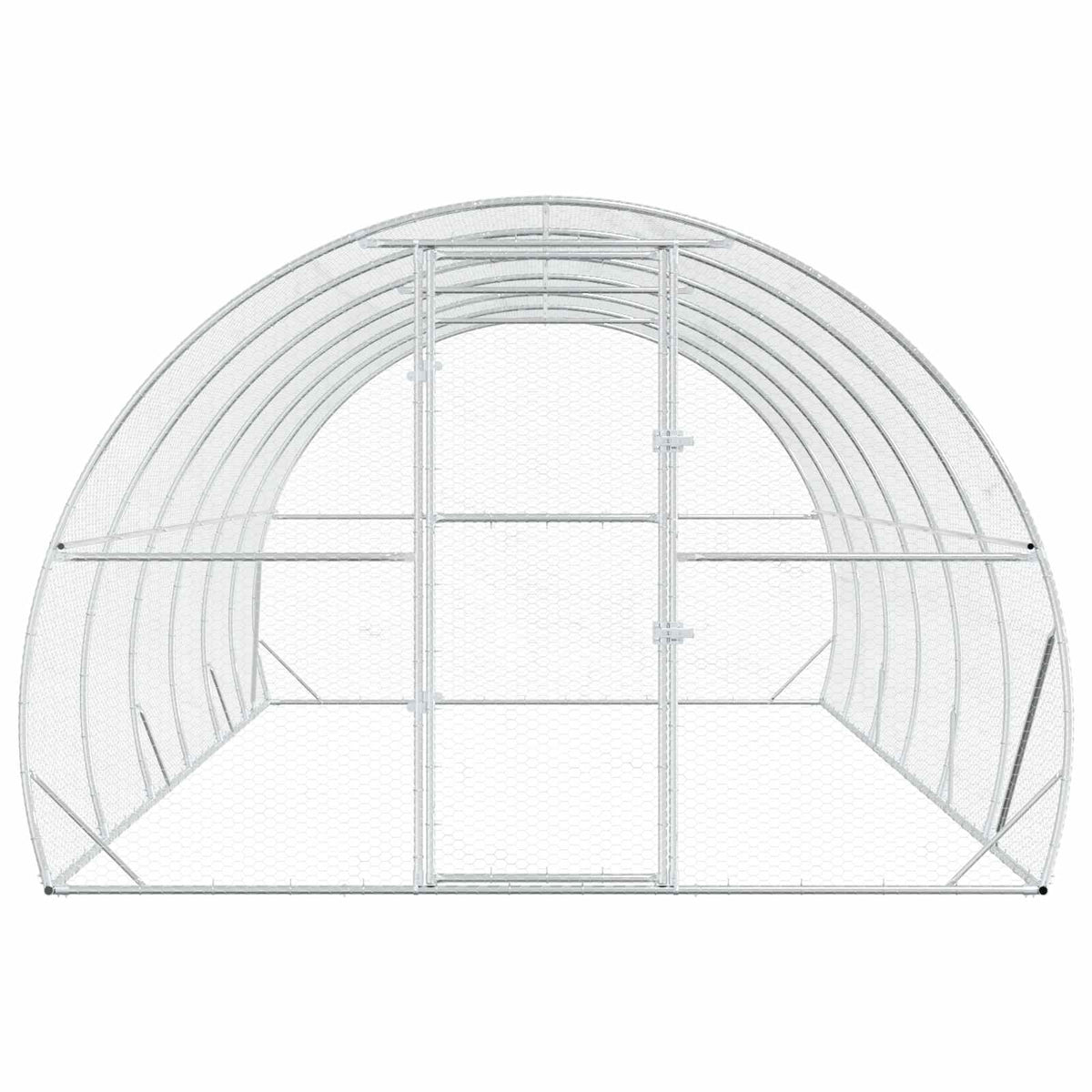 vidaXL Kurnik srebrny 600 x 300 x 200 cm Stal ocynkowana