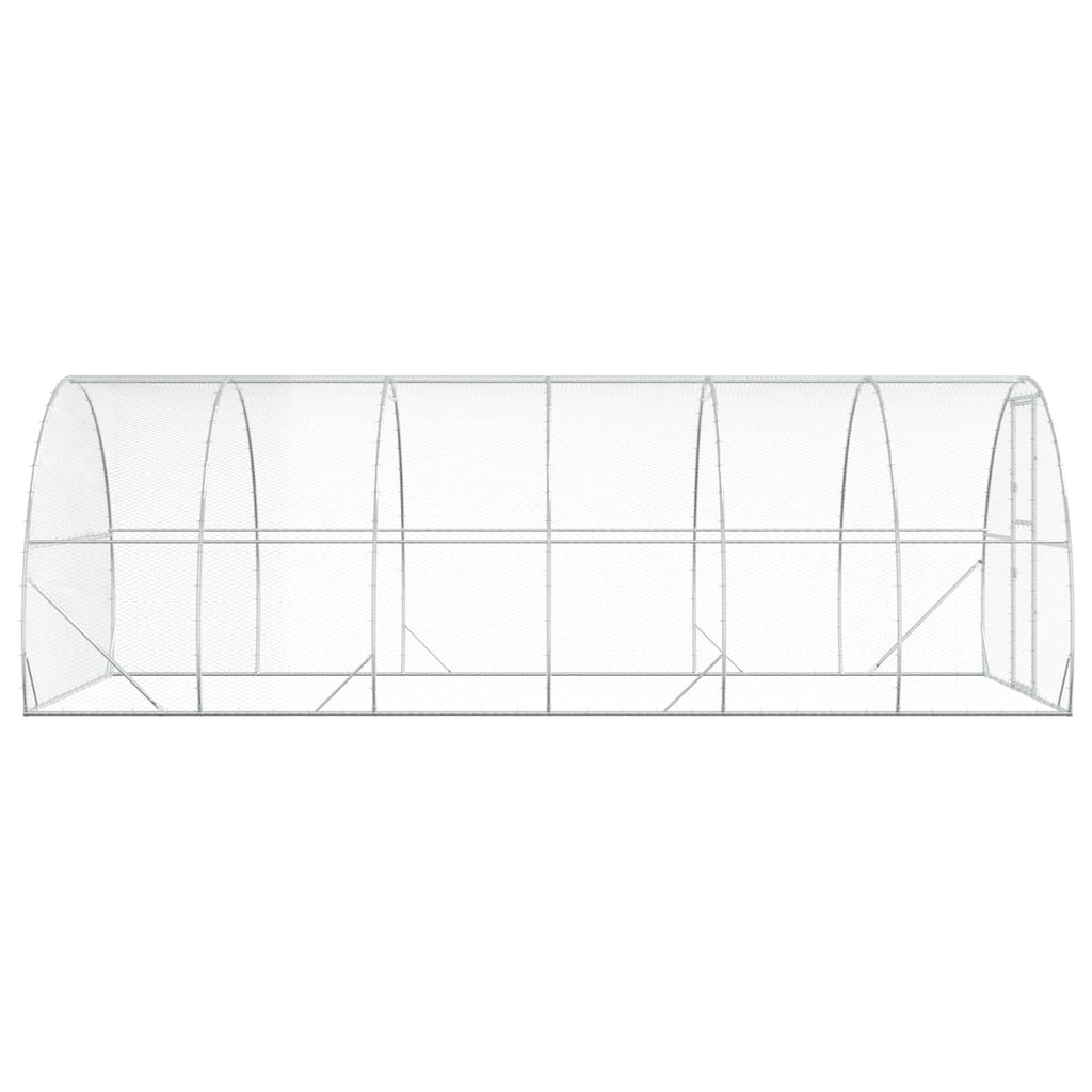 vidaXL Kurnik srebrny 600 x 300 x 200 cm Stal ocynkowana