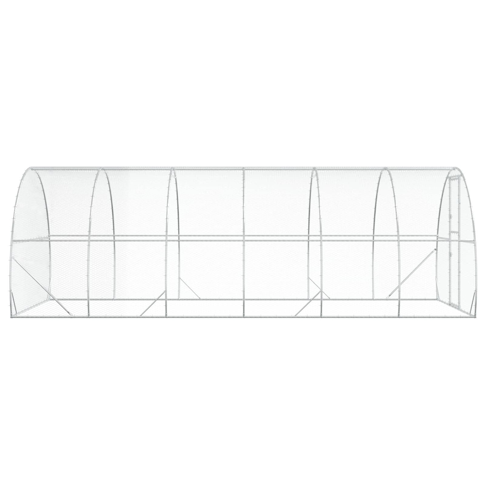 vidaXL Kurnik srebrny 600 x 300 x 200 cm Stal ocynkowana