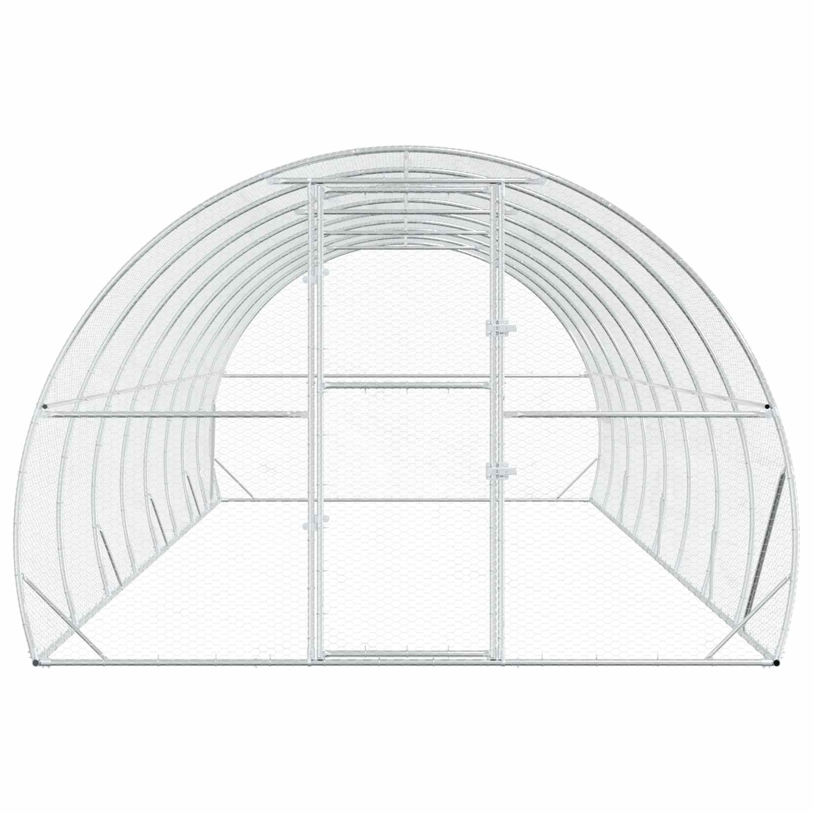 vidaXL Kurnik srebrny 800 x 300 x 200 cm Stal ocynkowana