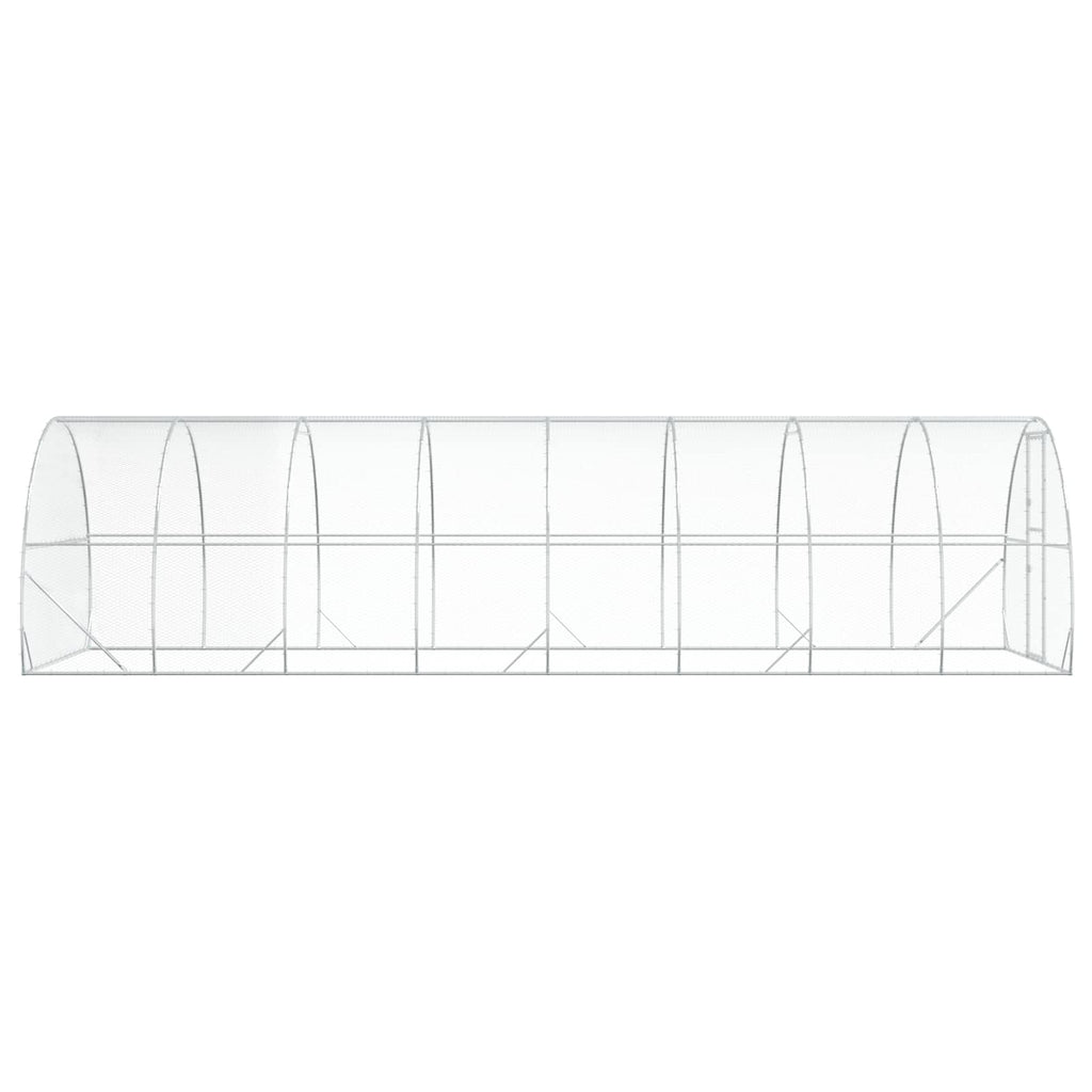 vidaXL Kurnik srebrny 800 x 300 x 200 cm Stal ocynkowana