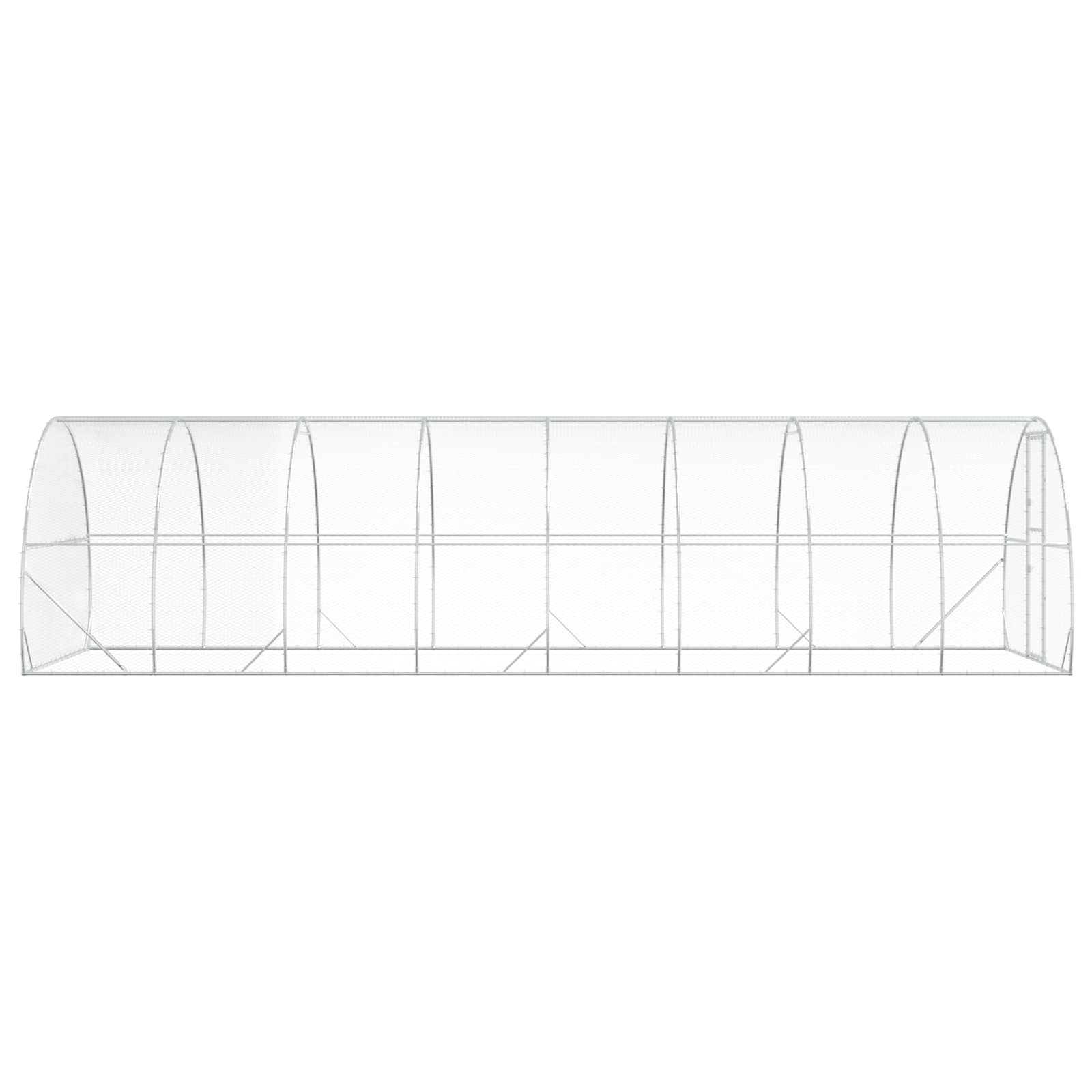 vidaXL Kurnik srebrny 800 x 300 x 200 cm Stal ocynkowana