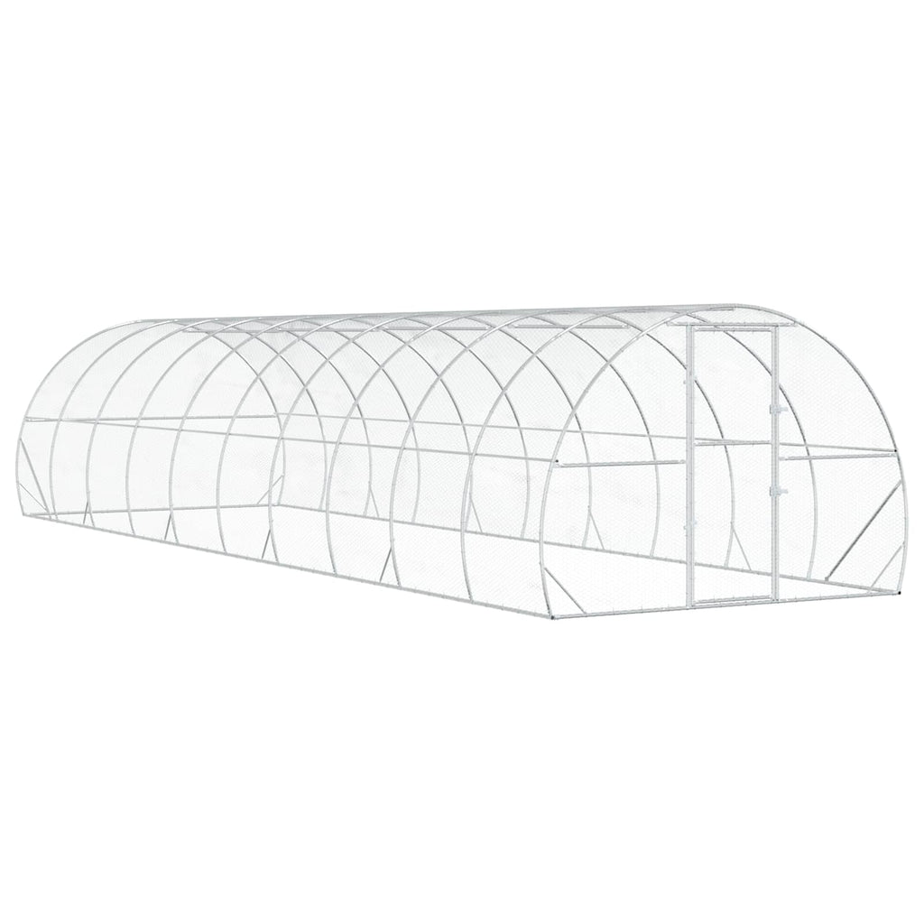 vidaXL Kurnik srebrny 1000 x 300 x 200 cm Stal ocynkowana