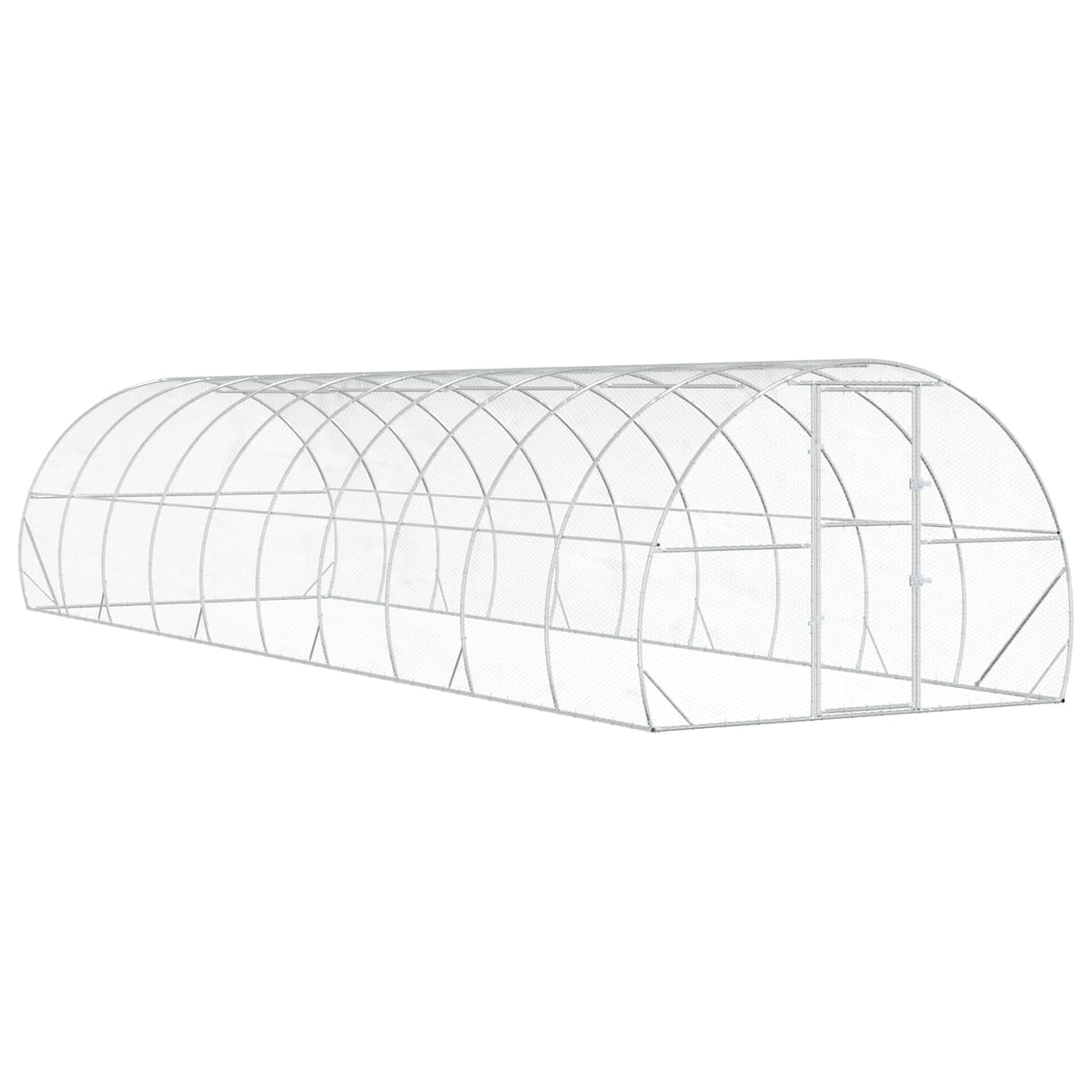 vidaXL Kurnik srebrny 1000 x 300 x 200 cm Stal ocynkowana