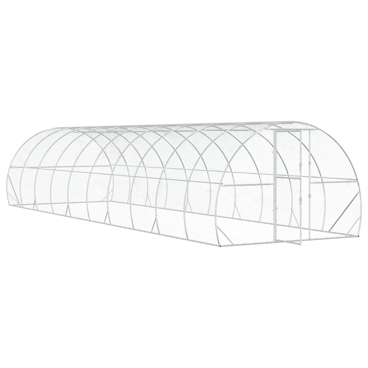 vidaXL Kurnik srebrny 1000 x 300 x 200 cm Stal ocynkowana