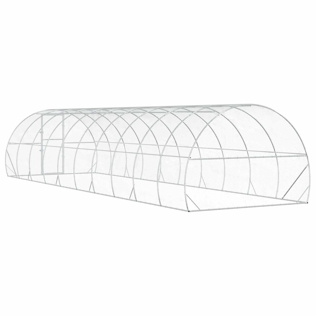 vidaXL Kurnik srebrny 1000 x 300 x 200 cm Stal ocynkowana