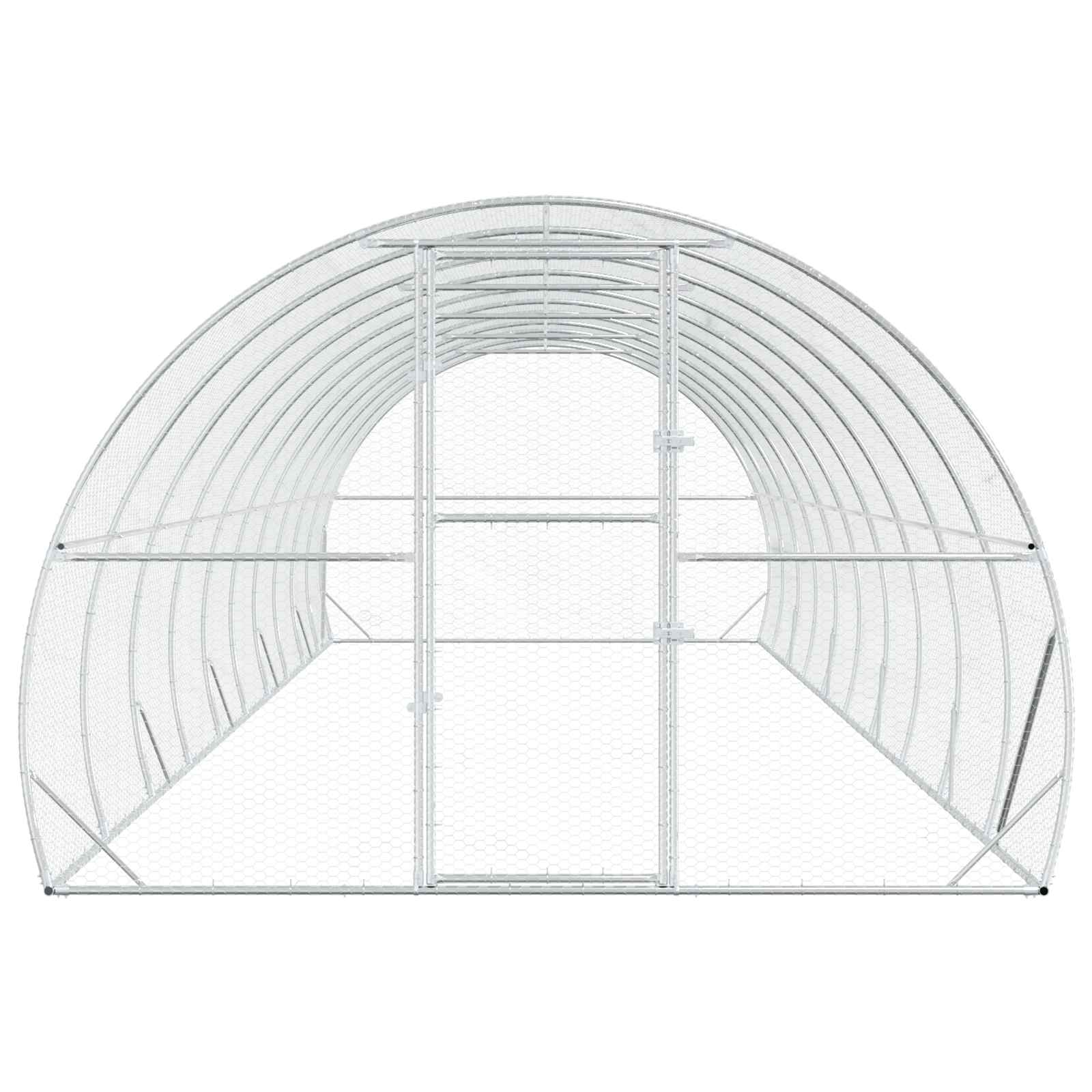 vidaXL Kurnik srebrny 1000 x 300 x 200 cm Stal ocynkowana