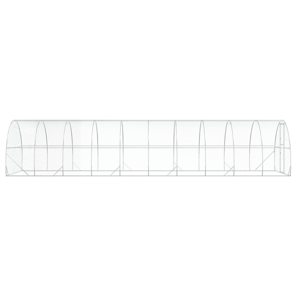 vidaXL Kurnik srebrny 1000 x 300 x 200 cm Stal ocynkowana