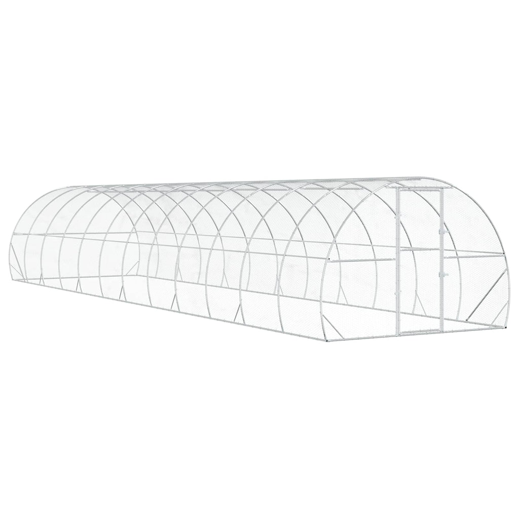 vidaXL Kurnik srebrny 1200 x 300 x 200 cm Stal ocynkowana