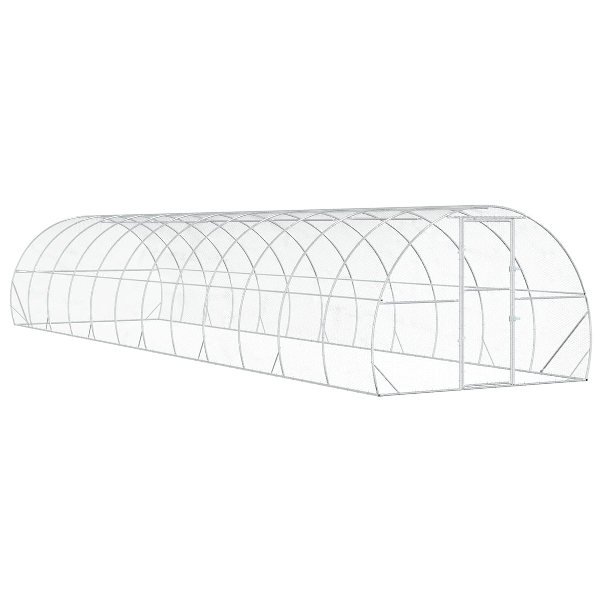 vidaXL Kurnik srebrny 1200 x 300 x 200 cm Stal ocynkowana